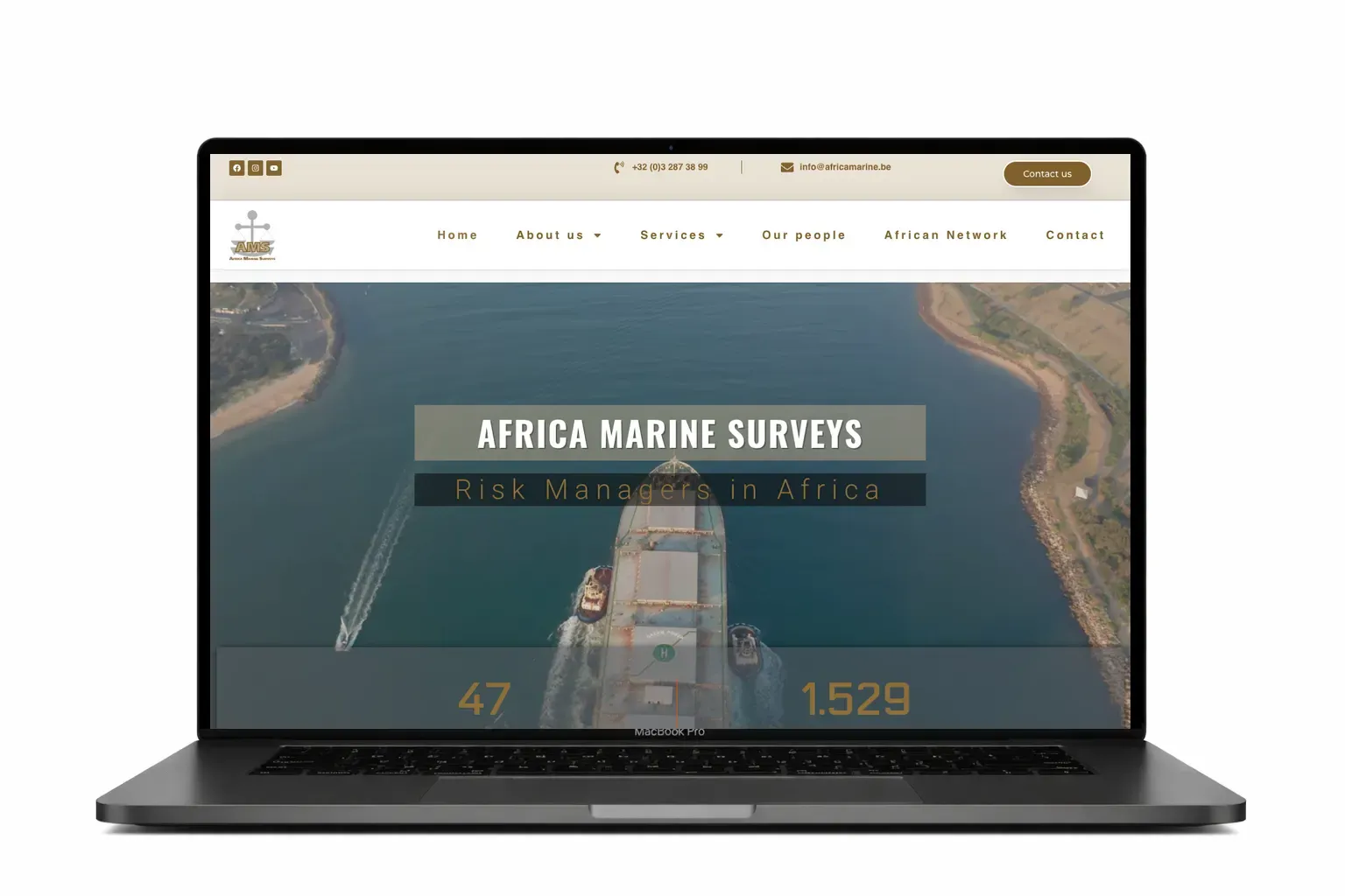 Website Africa Marine Surveys – Webdesigner Antwerpen – Webdesigner Antwerpen