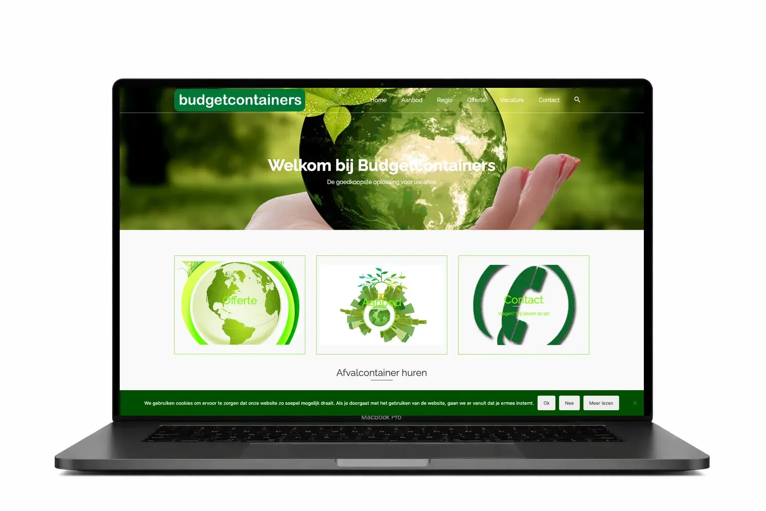 Website voor containerverhuurbedrijf gemaakt door webdesign bureau Antwerpen