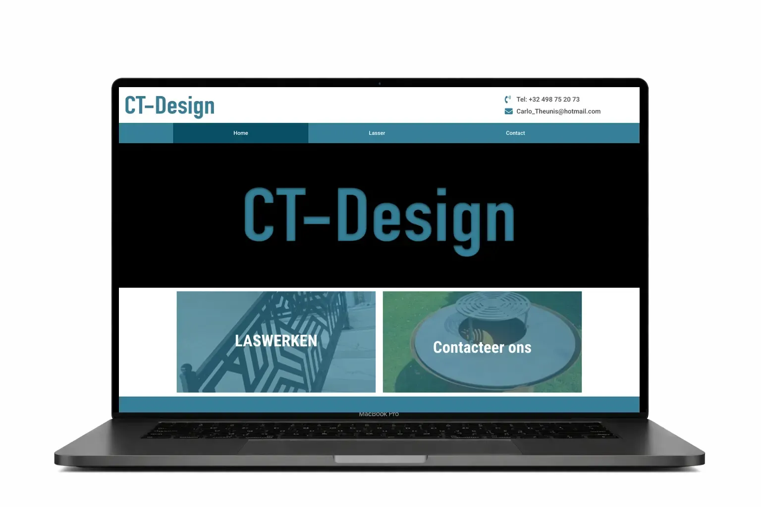 Moderne website voor designbedrijf ontworpen door webdesign bureau Antwerpen