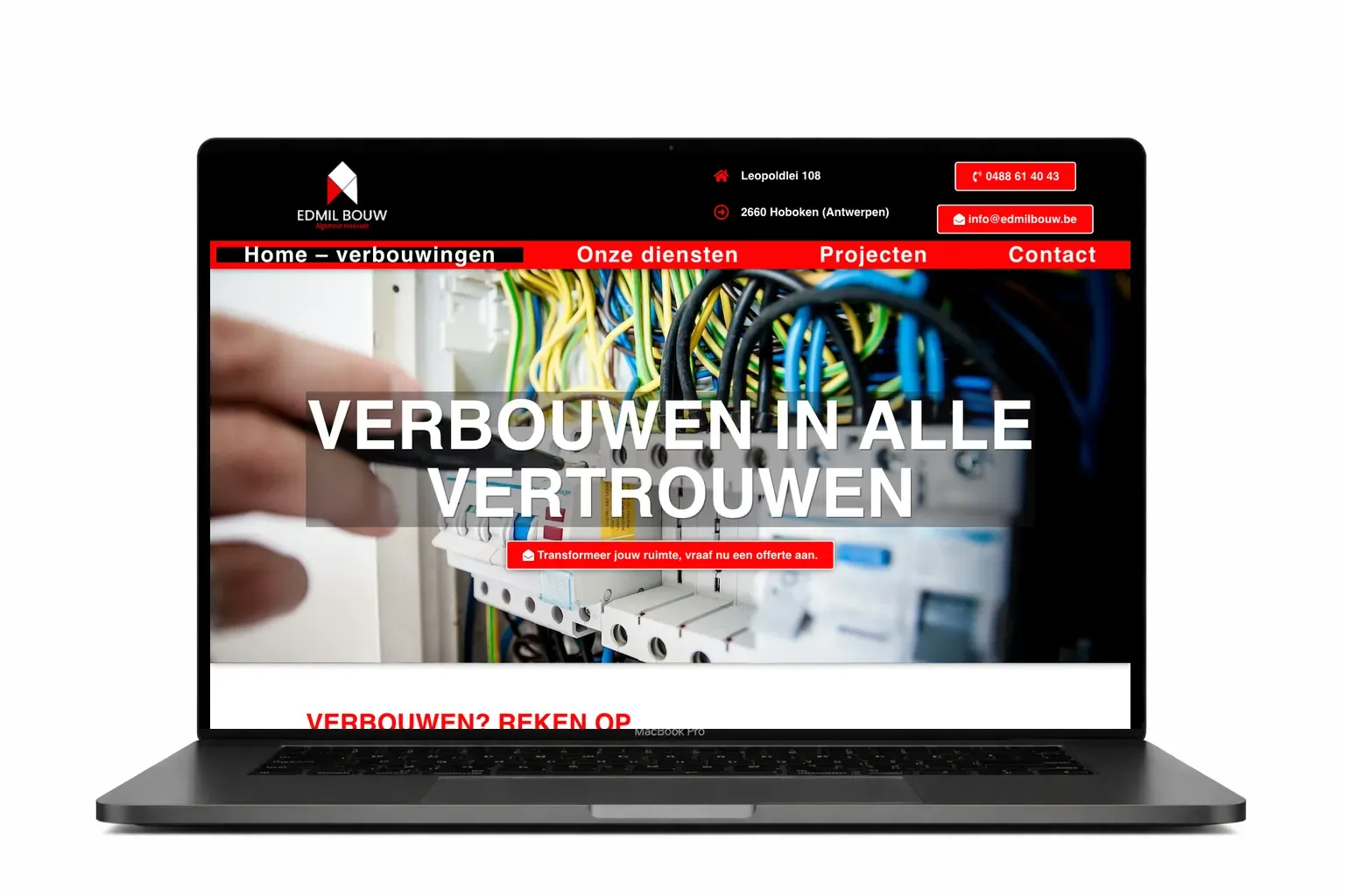 Website Edmil Bouw – Webdesigner Antwerpen – Webdesigner Antwerpen