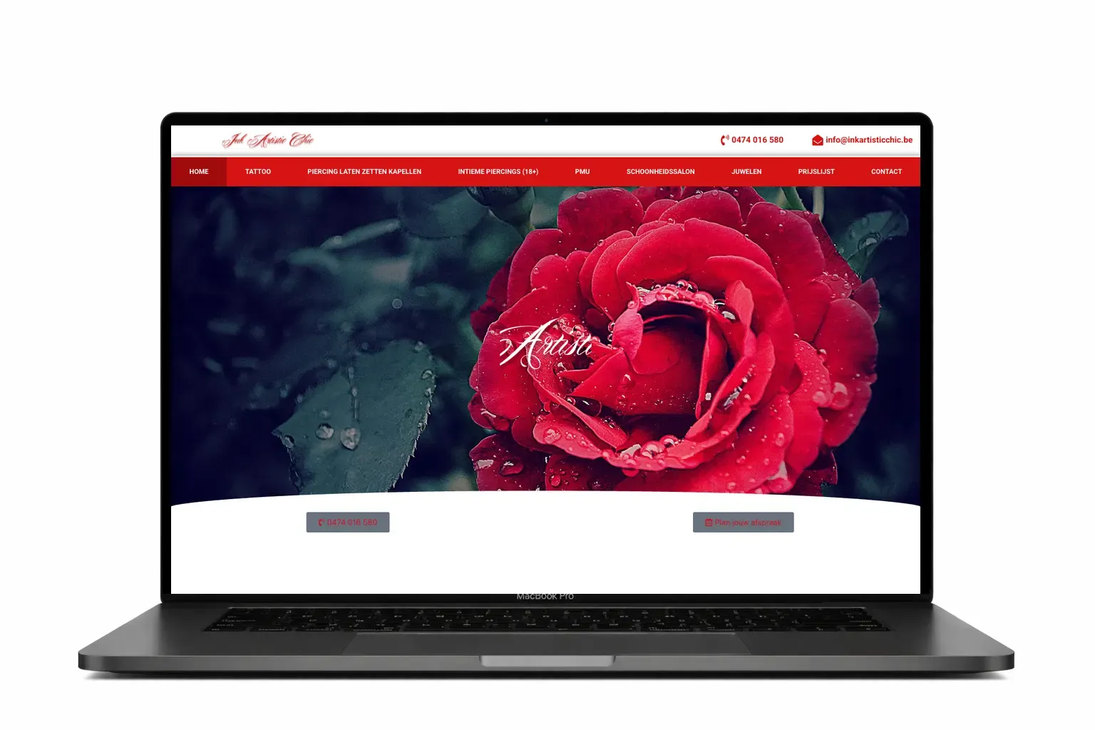 Website Ink Artistic Chic tattoostudio – Webdesigner Antwerpen – Webdesigner Antwerpen