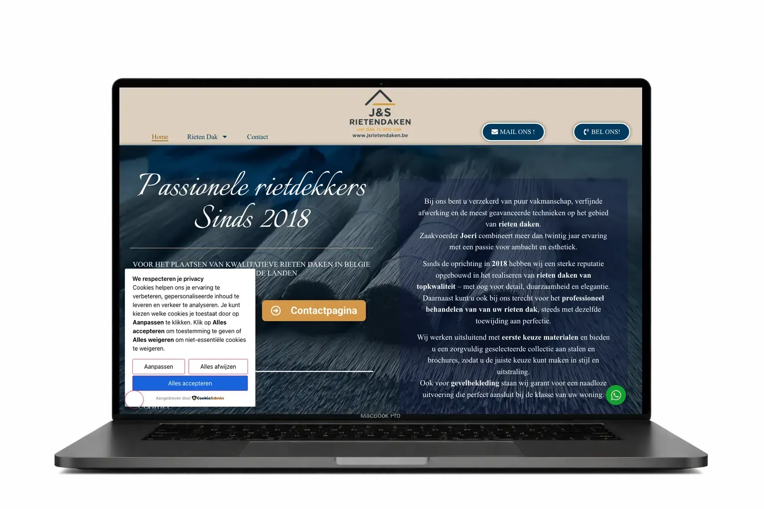 Website JS Rietendaken – Webdesigner Antwerpen – Webdesigner Antwerpen