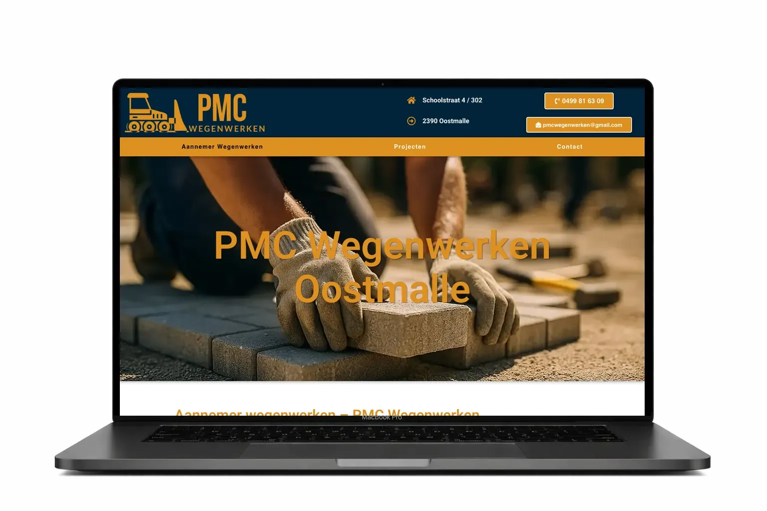 Website voor wegenwerken gemaakt door webdesign bureau Antwerpen