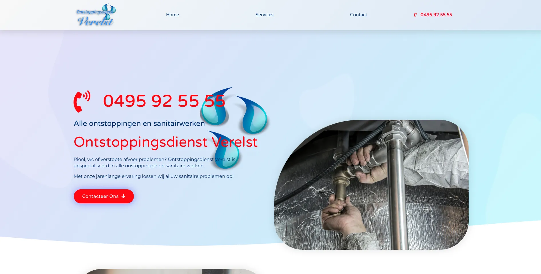 Nieuwe website Ontstoppingsdienst Verelst – Webdesigner Antwerpen – Webdesigner Antwerpen