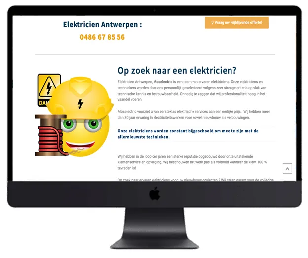 Website voor Moselectric elektricien – Webdesigner Antwerpen – Webdesigner Antwerpen