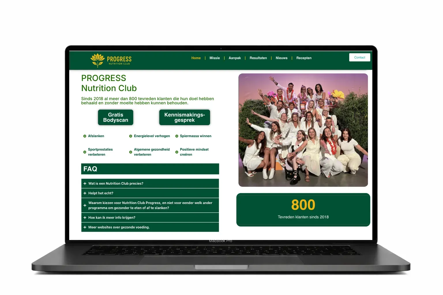Website voor voedings- en fitnesscoach door webdesign bureau Antwerpen