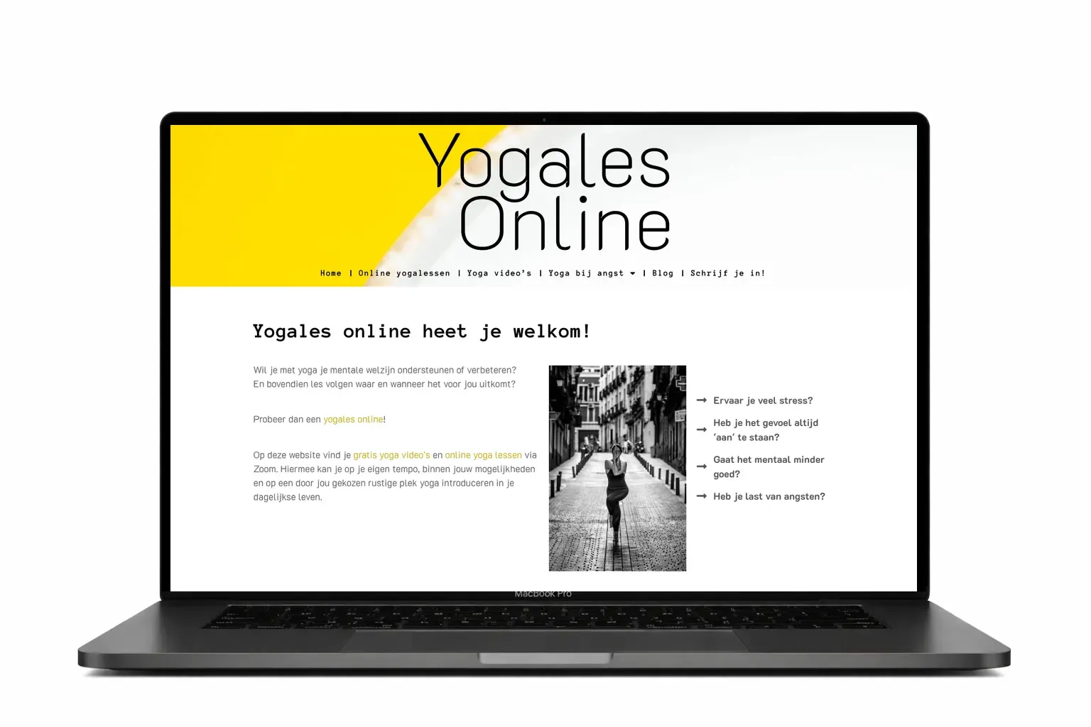 Website voor yogaleraar gemaakt door webdesign bureau Antwerpen